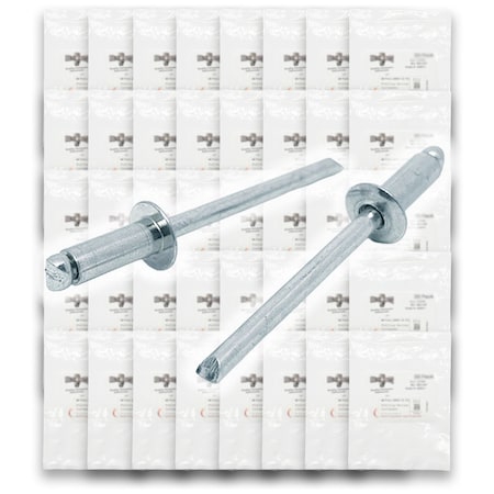Boltsandnuts.Com Dome Head Blind Pop Rivets Steel/Steel Mandrel Zinc Clear Assortment - 1000PCS Assortment Kit #299